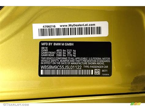 Bmw Austin Yellow Color Code