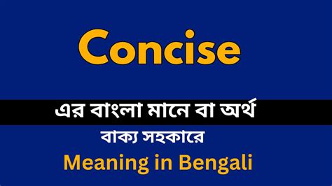 concise meaning in bengali with example