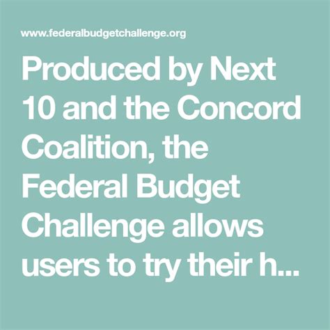 concord coalition federal budget challenge