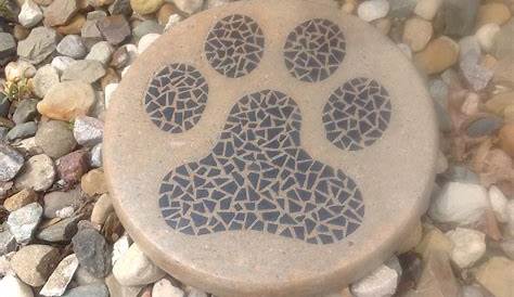 Large paw print concrete stepping stone pet memorial | Etsy | Printed