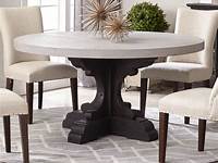 Arden Concrete Top Metal Pedestal Round Dining Table 54" Zin Home