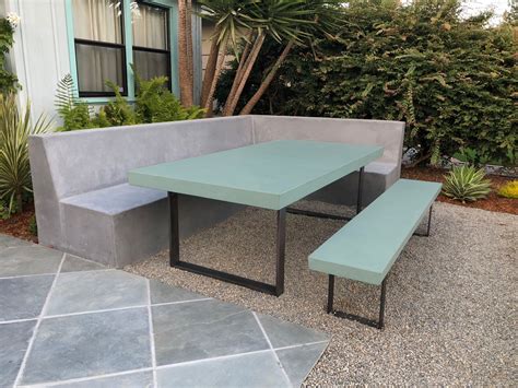 Concrete Bench And Table Set