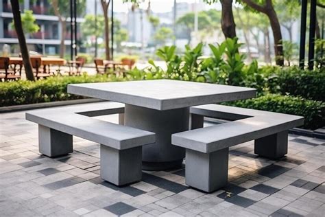 Concrete Bench Table