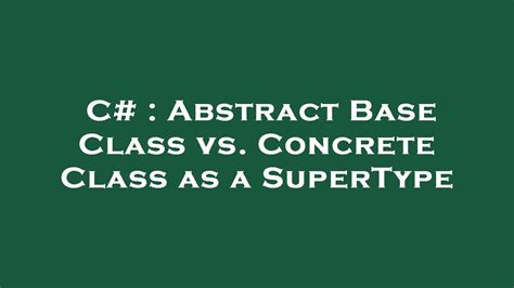 Concrete Class Example In C#