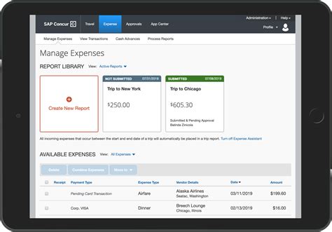 concur expense log in uk