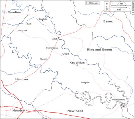 Condado de King Mapa gratuito, mapa mudo gratuito, mapa en blanco