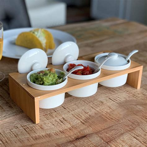 Condiment Set With Lids And Spoons