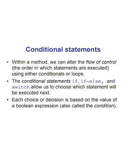 conditional statement programming examples pdf