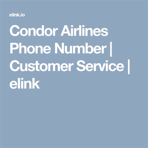 condor airlines telephone number