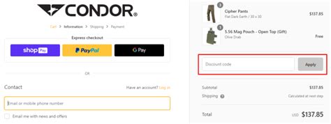 condor outdoor discount code