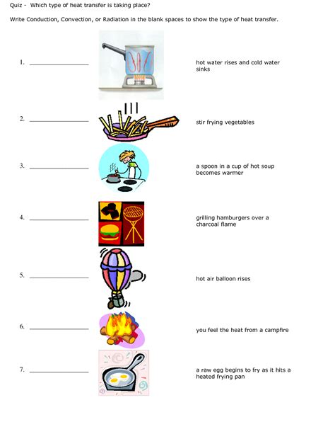 conduction convection radiation worksheet | Quiz - Conduction
