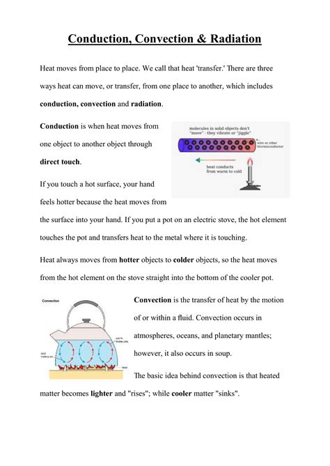 conduction convection radiation worksheet pdf with answers