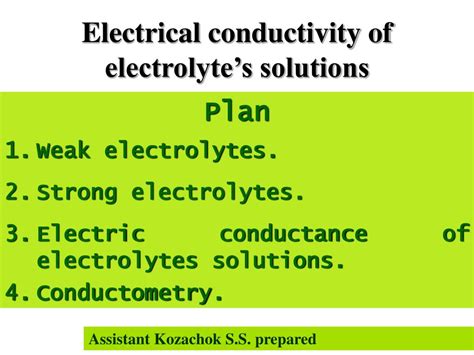 Conductivity Of Electrolyte Solutions Lab Report