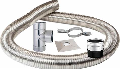 Conduit De Cheminee Inox Flexible KIT 6 Mètres Gaine Ø 150mm Réf. CONDUITS DE