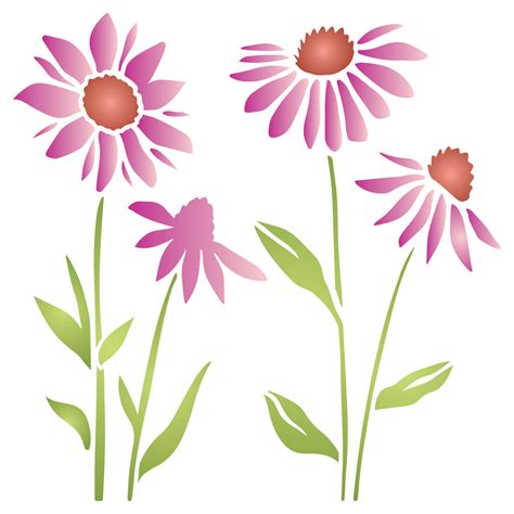 Cone Flower Stencil