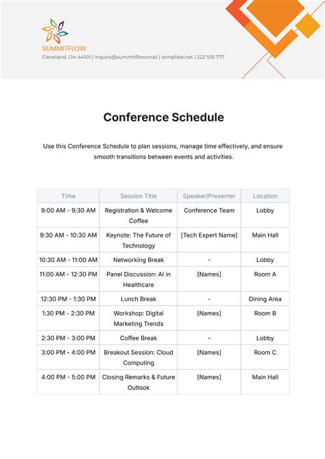 conference schedule