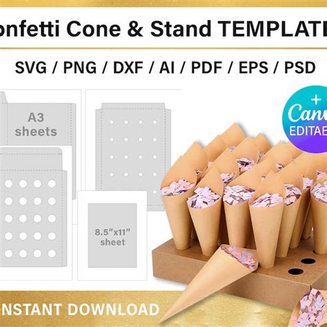 Confetti Cone Holder Template