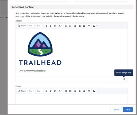 Configure an Email Letterhead and Template Trailhead