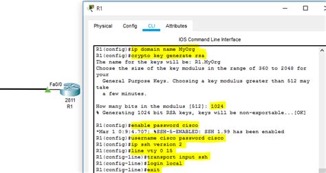 Configure SSH v2 on a Cisco Router with Radius Server and Local