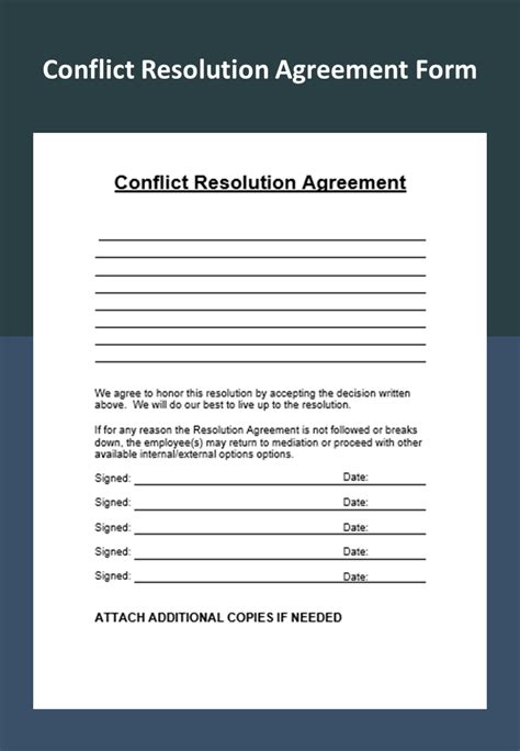 Conflict Resolution Agreement Template