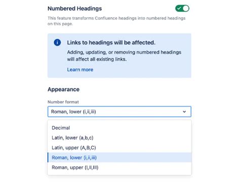 Confluence Start Numbered List From Different Number
