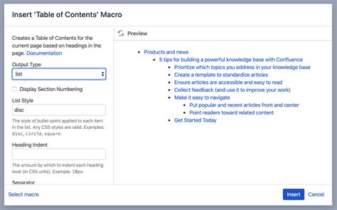Confluence Table Of Contents Zone Macro