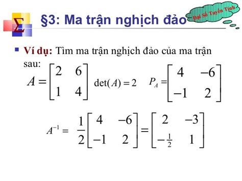 cong thuc tinh ma tran nghich dao