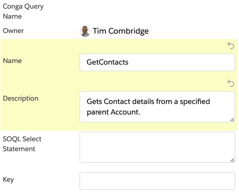 Conga Query Template