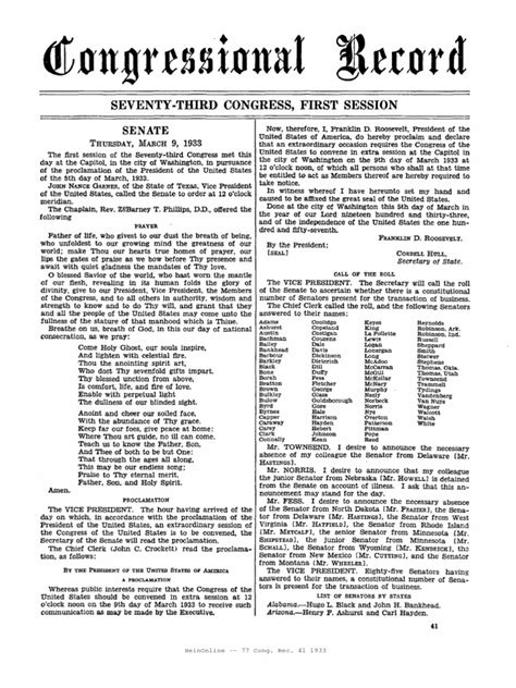 congressional record house march 9 1933