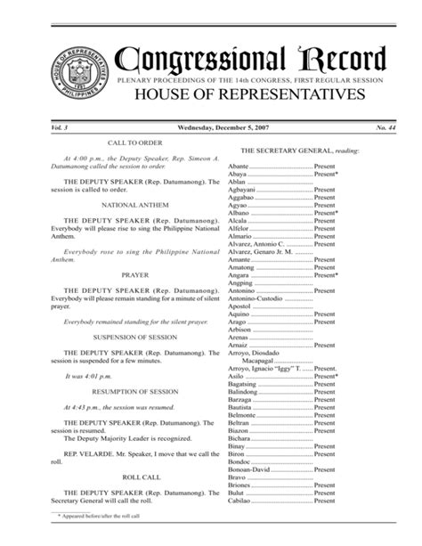 congressional voting records
