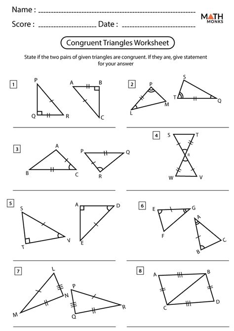 Congruent Math Worksheet