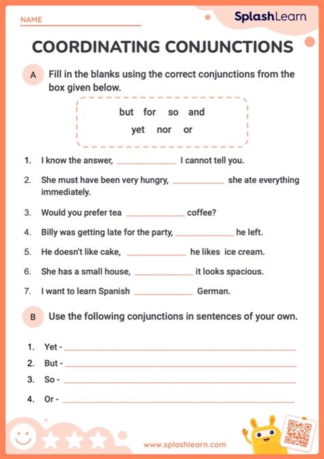 Conjunctions Worksheets 8Th Grade Printable