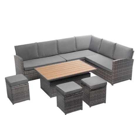 Conjunto De Jardin Con Mesa Elevable