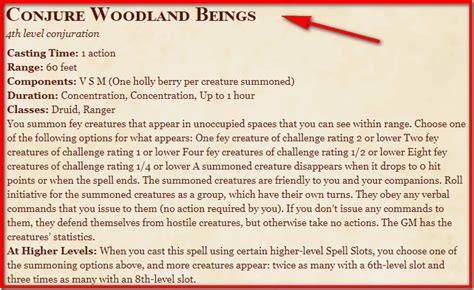 conjure woodland beings 5e