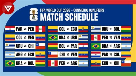conmebol world cup qualifying 2026 schedule
