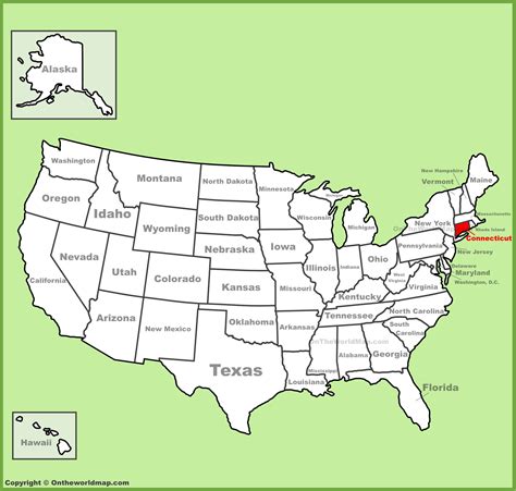 Connecticut State In Usa Map
