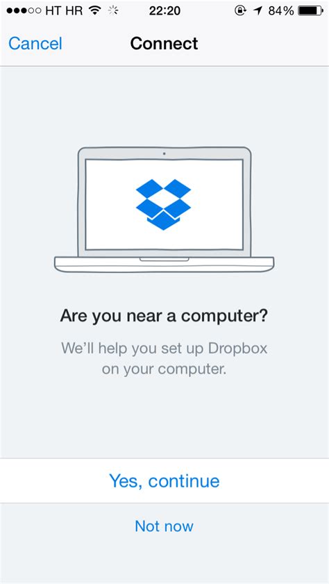 connecting dropbox to computer