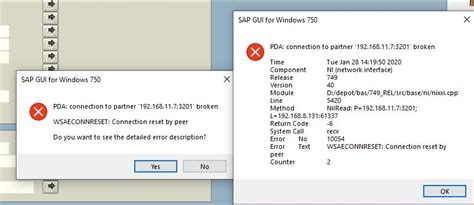 Connection To Partner Broken Error In Sap