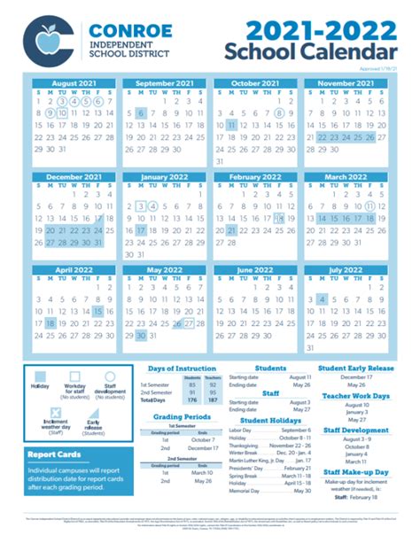 Conroe Isd Calendar 21-22