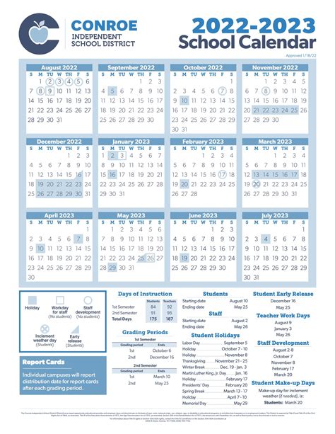 Conroe Isd Calendar 24-25