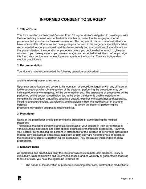 consent form for surgery template