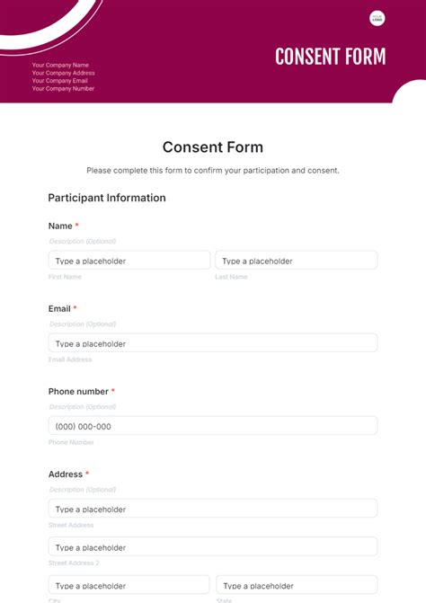 consent poerm isson form template
