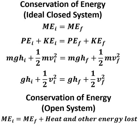 conservation of energy equation