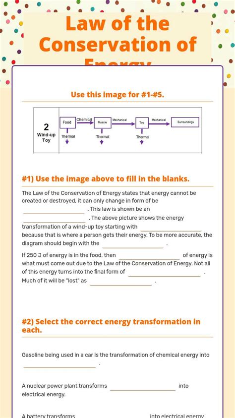 conservation of energy worksheet ks3