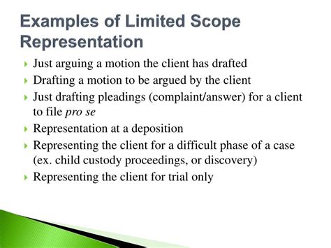Consider Limited Scope Representation