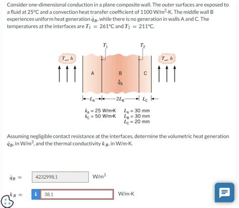 Consider One-Dimensional Conduction In A Plane Composite Wall