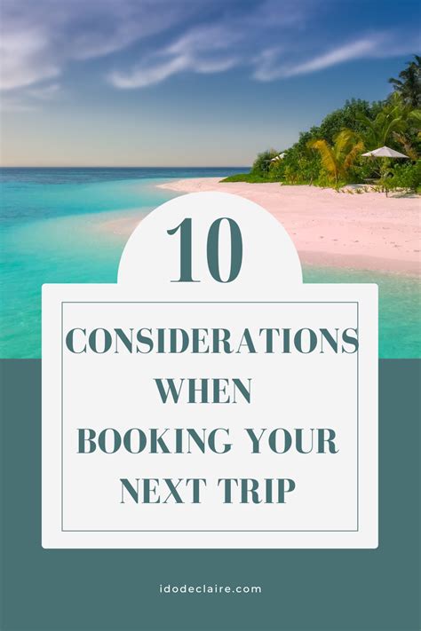 considerations for booking