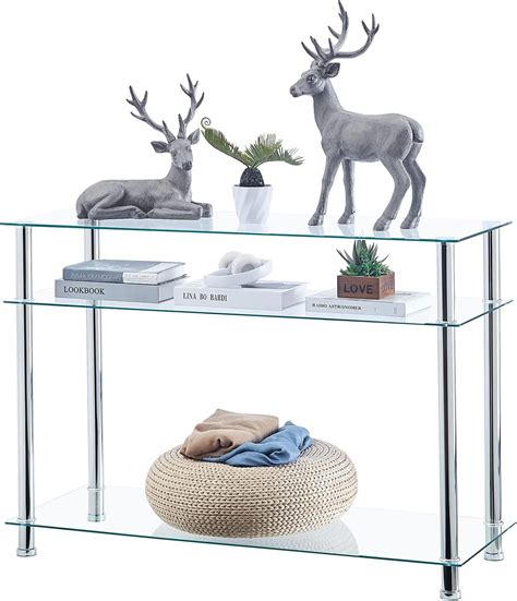 Console Glass Table With Storage