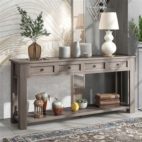 Console Table Gray Wash