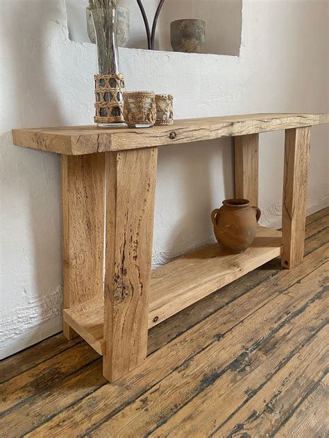 Console Table Oak Wood